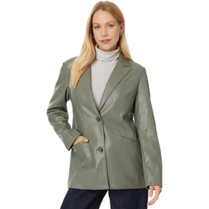 Levi’s Women’s Faux Leather Single Breasted Blazer(Sage)