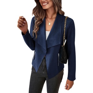 PRETTYGARDEN Women’s Fall Fashion Faux Suede Jackets(Navy)