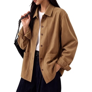 Tankaneo Womens Faux Suede Jackets(Camel)