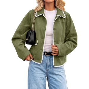 Tankaneo Womens Faux Suede Leather Jackets Trendy Casual Button Down Coats(Army Green)