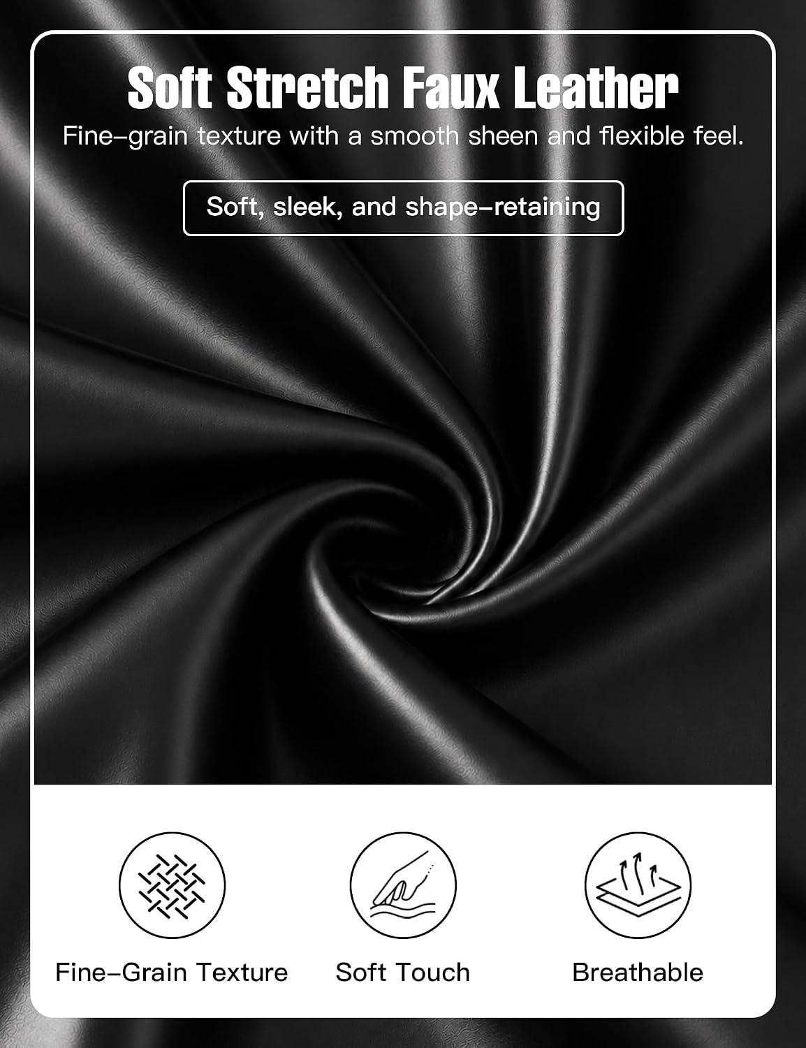 image:imageGinasy Faux Leather Leggings for Women Tummy Control FleeceLinedBlack