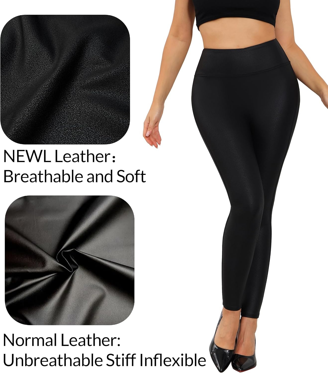 image:imageNewL Womens Faux Leather High Waist Skinny Leggings Stretch Bodycon PantsBlack