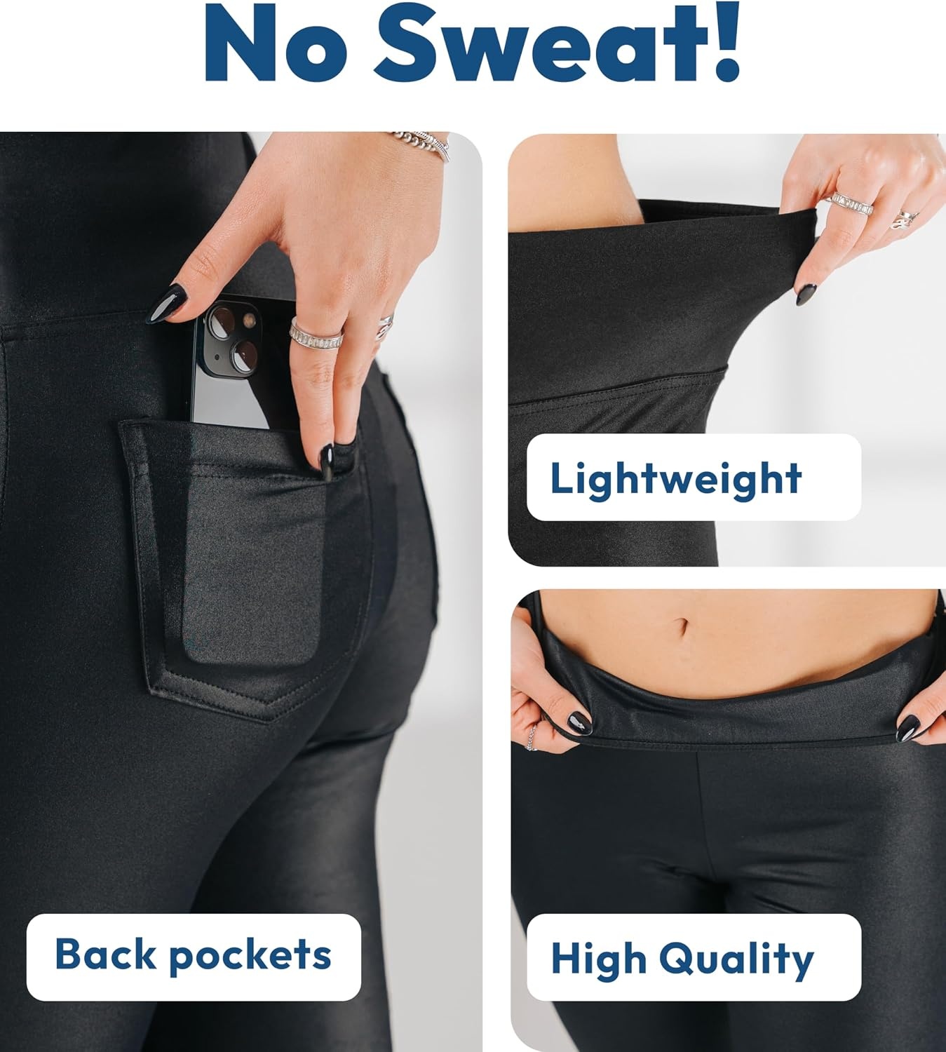 image:imageNirlon High Waist Jeggings for Women Back PocketsNirJEANSBlack