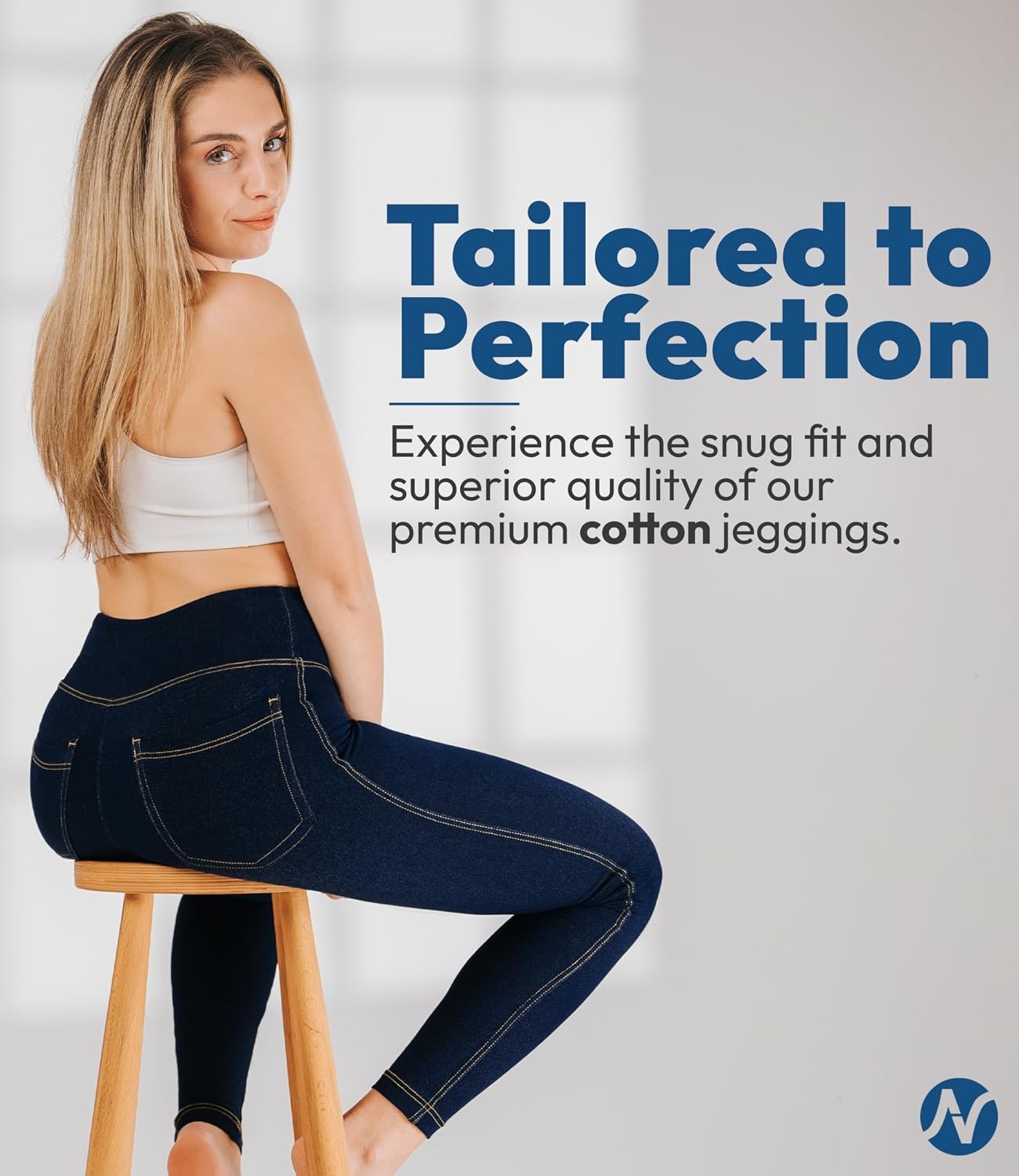 image:imageNirlon High Waist Jeggings for Women Back PocketsNirJEANSDark Jeans