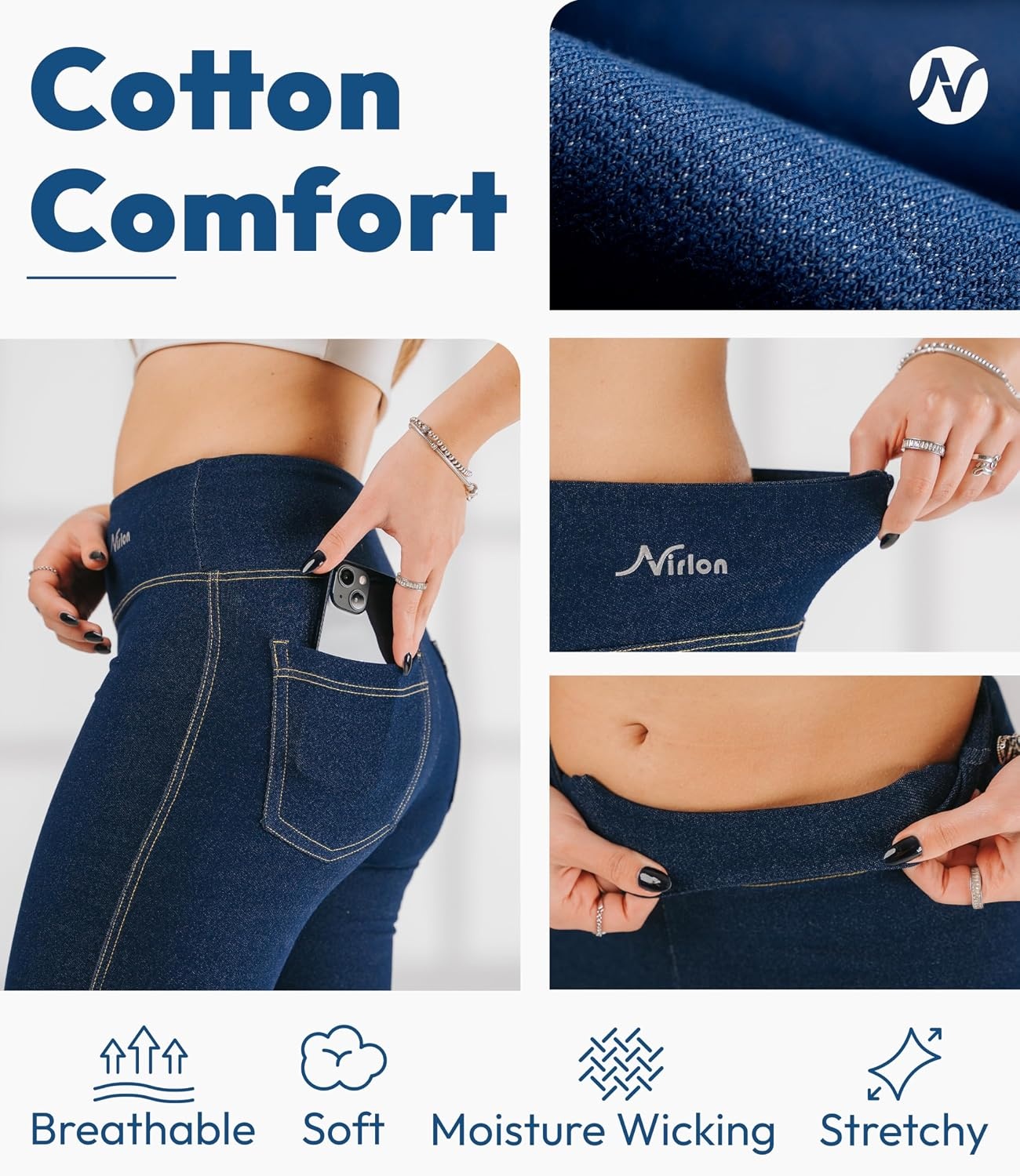 image:imageNirlon High Waist Jeggings for Women Back PocketsNirJEANSJeans