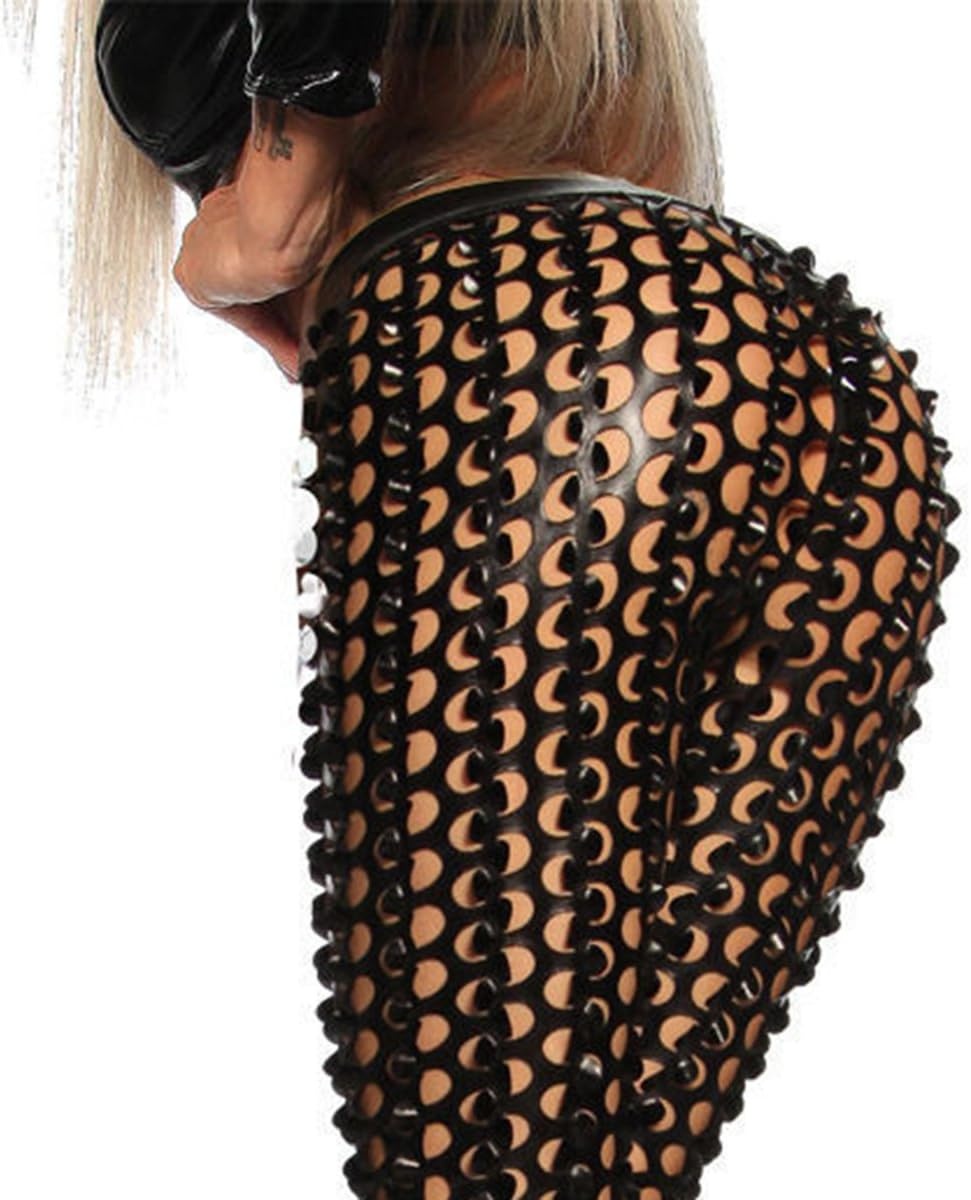 image:imagePanegy Women Punk Rock Leggings Hollow Leggings Party Digital Skinny TrousersBlack