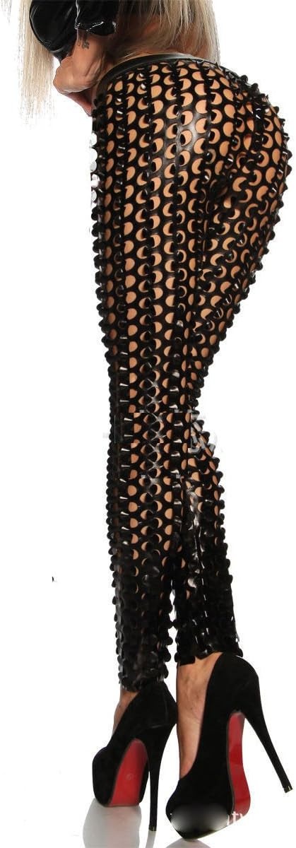 image:imagePanegy Women Punk Rock Leggings Hollow Leggings Party Digital Skinny TrousersBlack