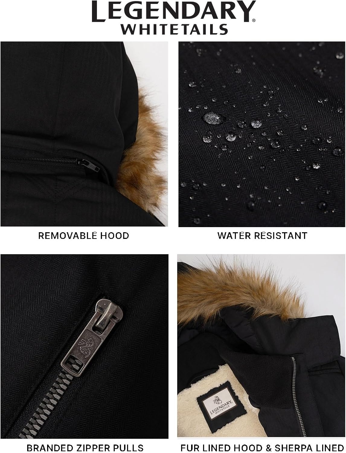 image:imageLegendary Whitetails Womens Coat with Hood Warm Insulated ParkaBlack