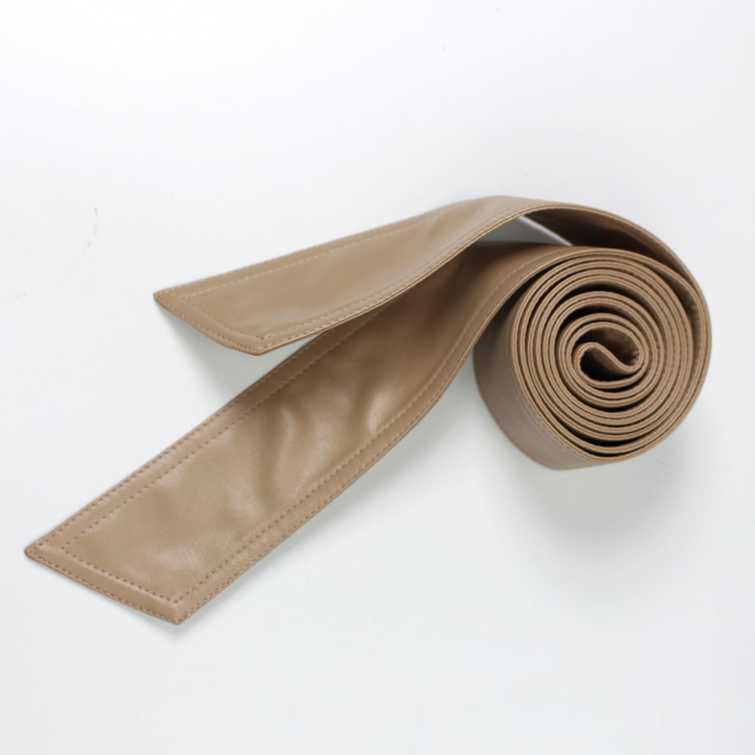 image:imageWomen Soft Leather Sash Belt Down Coat Tie Waistband Leather Jacket Coat BeltsMilky Coffee