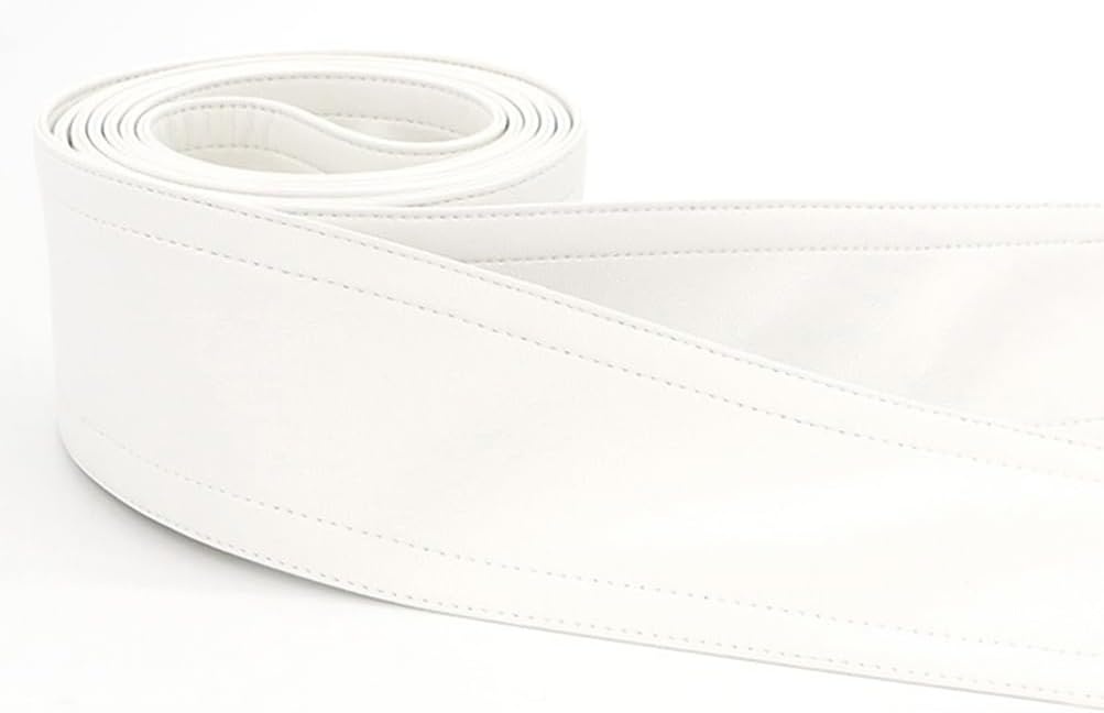 image:imageWomen Soft Leather Sash Belt Down Coat Tie Waistband Leather Jacket Coat BeltsWhite