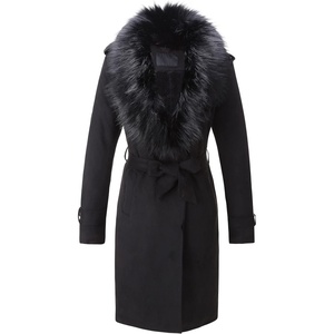 Bellivera Women’s Faux Suede Leather Fleece Lined Trench Coat(Black)
