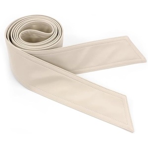 Women Soft Leather Sash Belt Down Coat Tie Waistband Leather Jacket Coat Belts(Beige)
