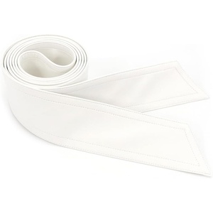 Women Soft Leather Sash Belt Down Coat Tie Waistband Leather Jacket Coat Belts(White)