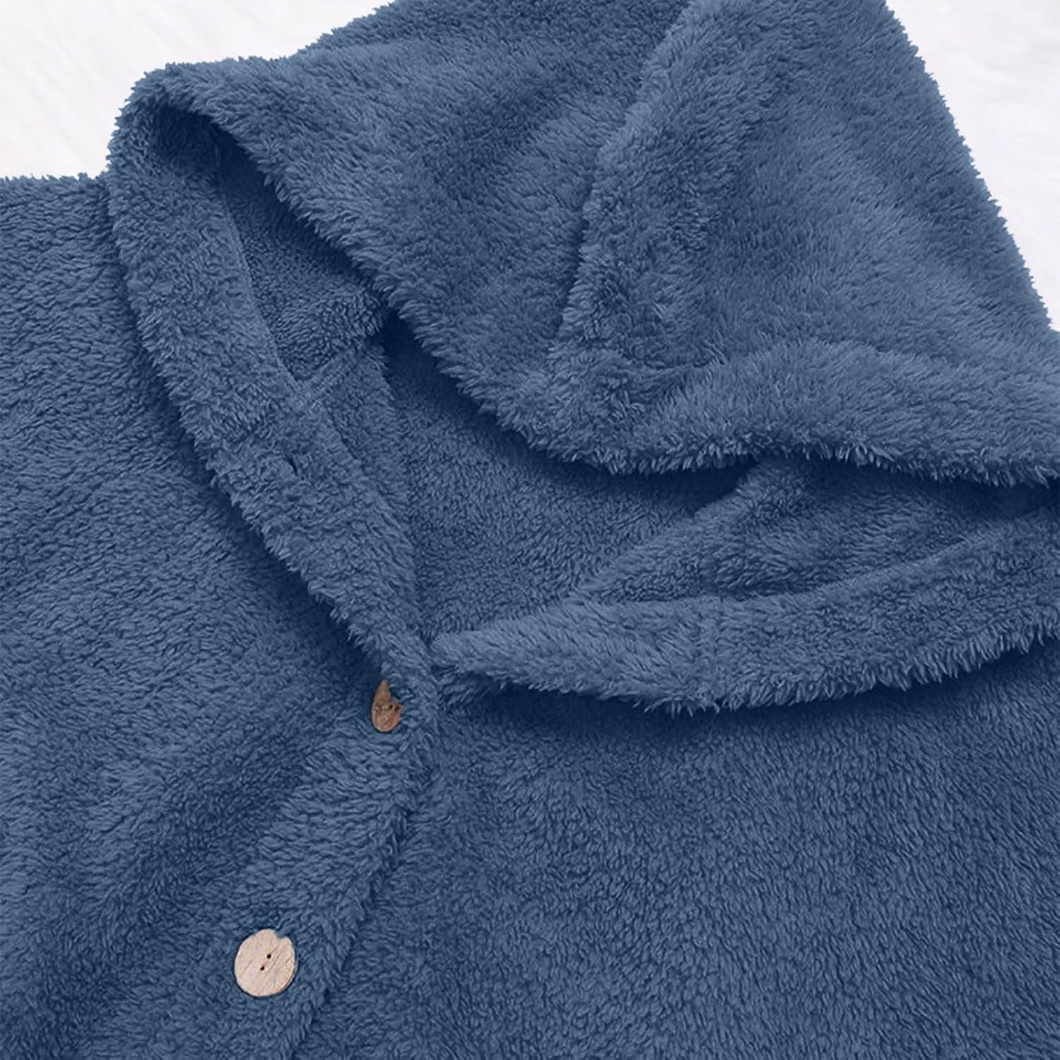 image:imageBeessbest Women Fleece Jacket Button Down Sherpa Hooded CoatBlue