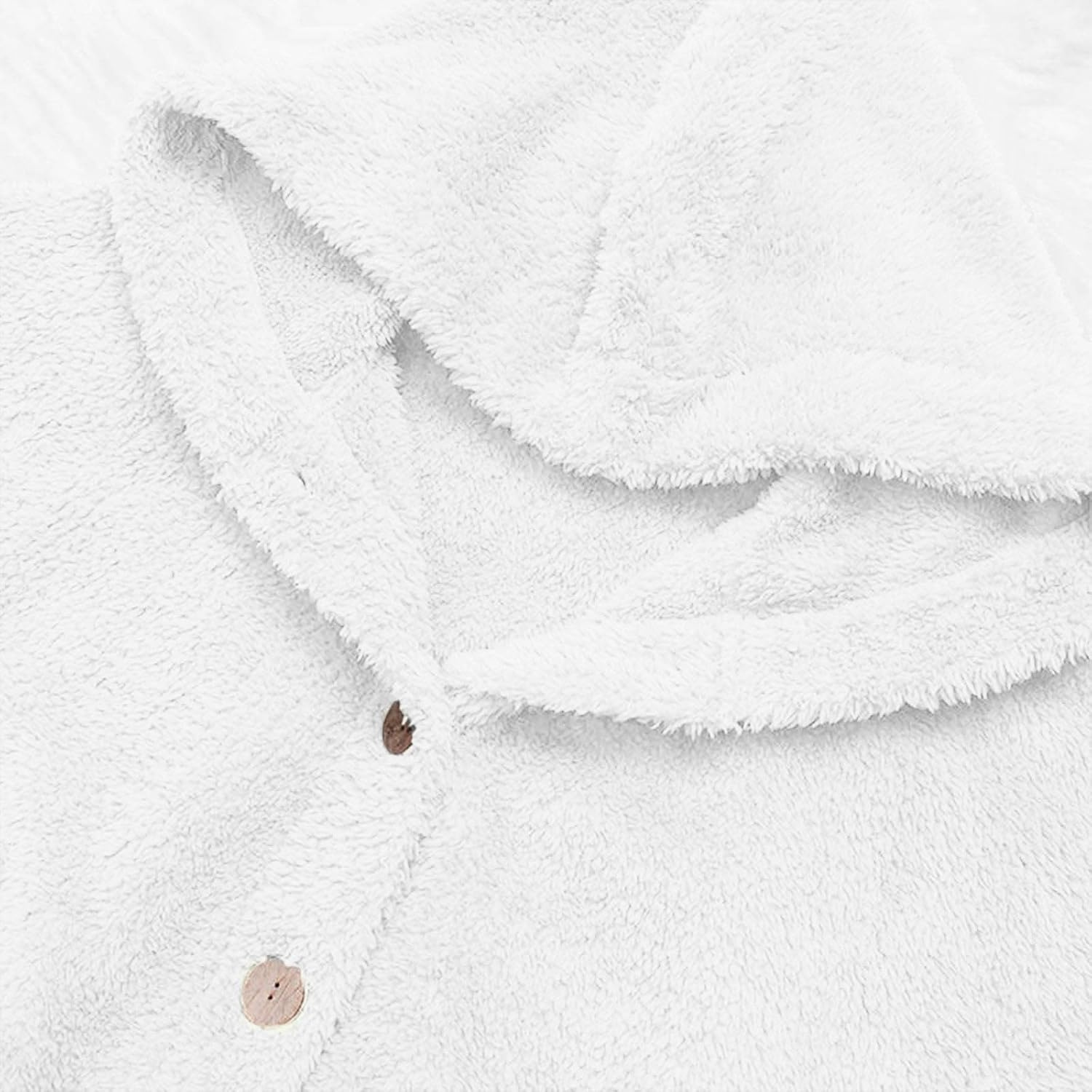image:imageBeessbest Women Fleece Jacket Button Down Sherpa Hooded CoatWhite
