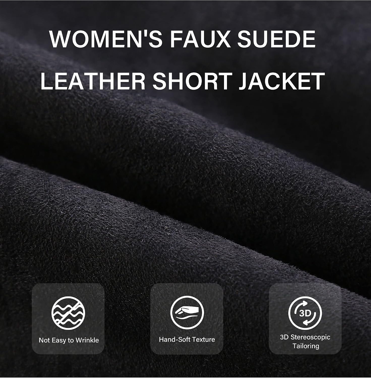 image:imageBellivera Women Faux Suede Jacket Moto Biker SherpaLined CoatBlack