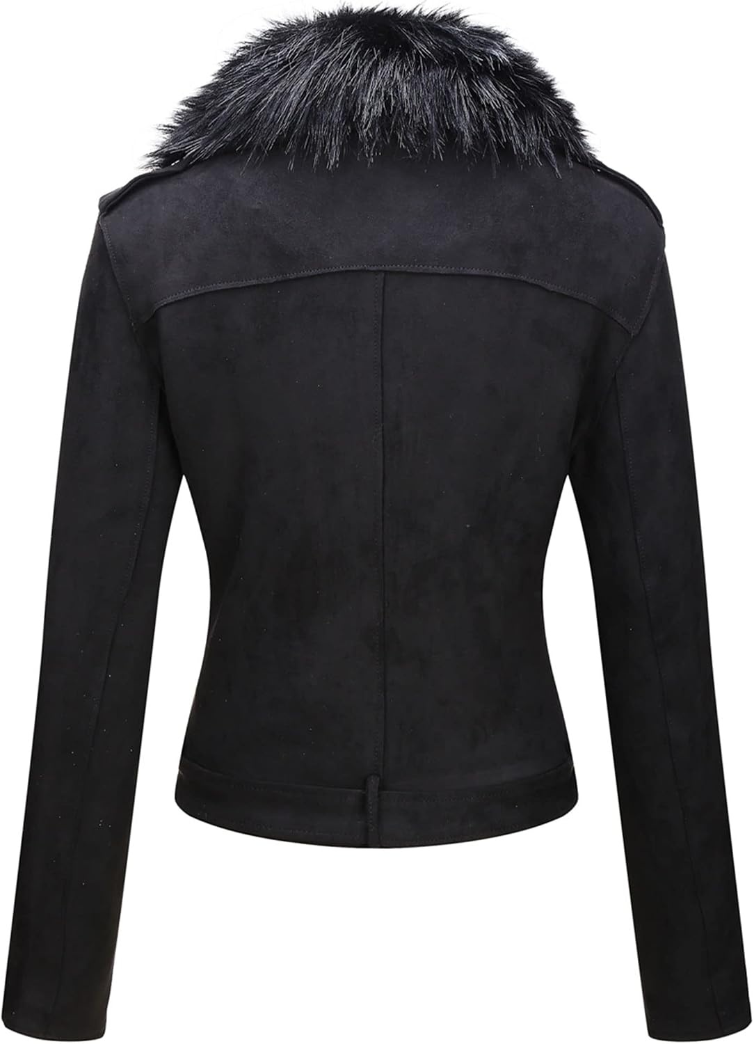 image:imageBellivera Women Faux Suede Jacket Moto Biker SherpaLined CoatBlack