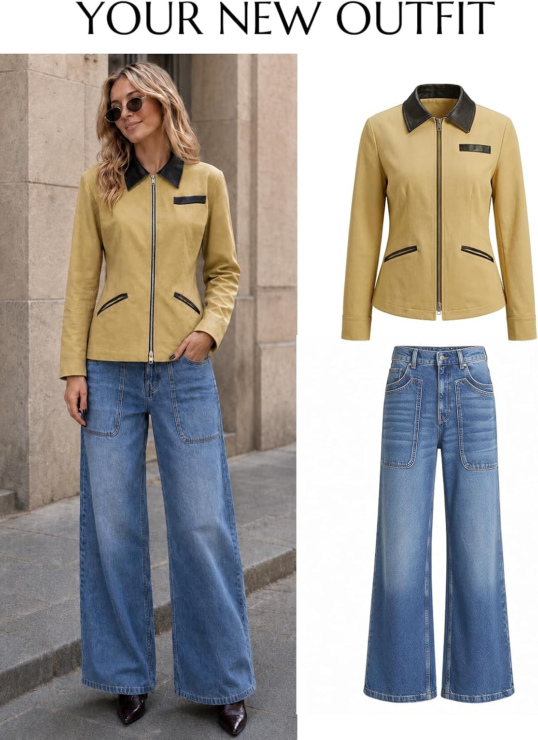 image:imageCicy Bell Womens Cropped Barn Jackets Long Sleeve Zip Up Collared CoatBrown