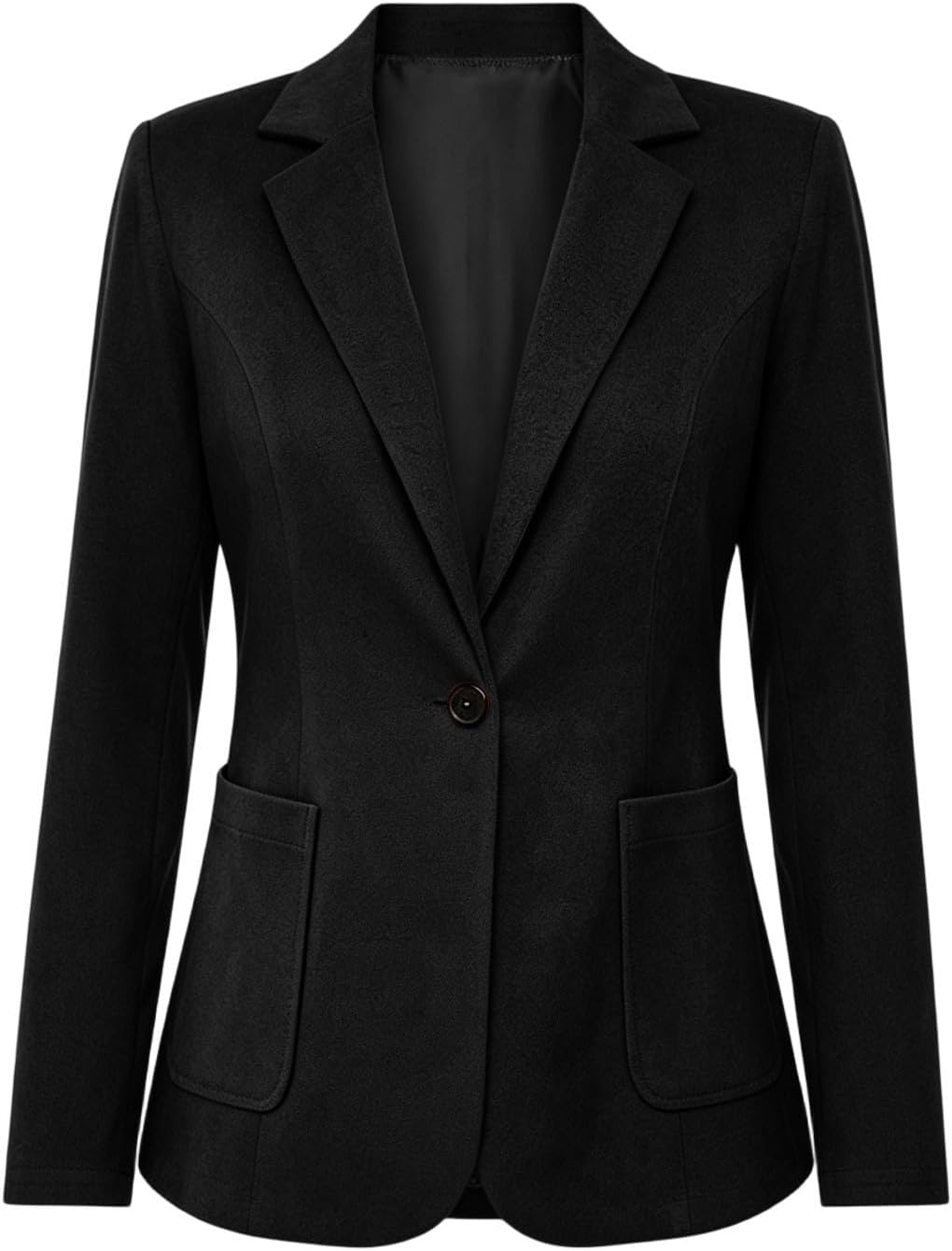 image:imageFaux Suede Blazer for Women 2026 Fall Lapel Collar Button Jackets OuterwearBlack