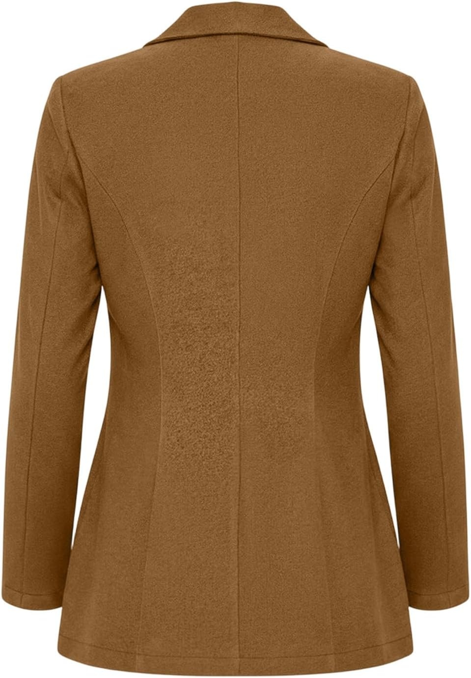 image:imageFaux Suede Blazer for Women 2026 Fall Lapel Collar Button Jackets OuterwearCoffee