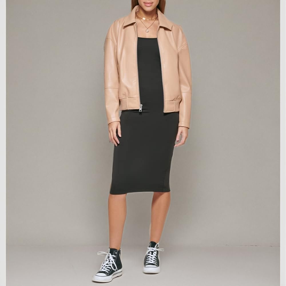 image:imageLevis Womens Faux Leather Bomber With Laydown CollarBiscotti