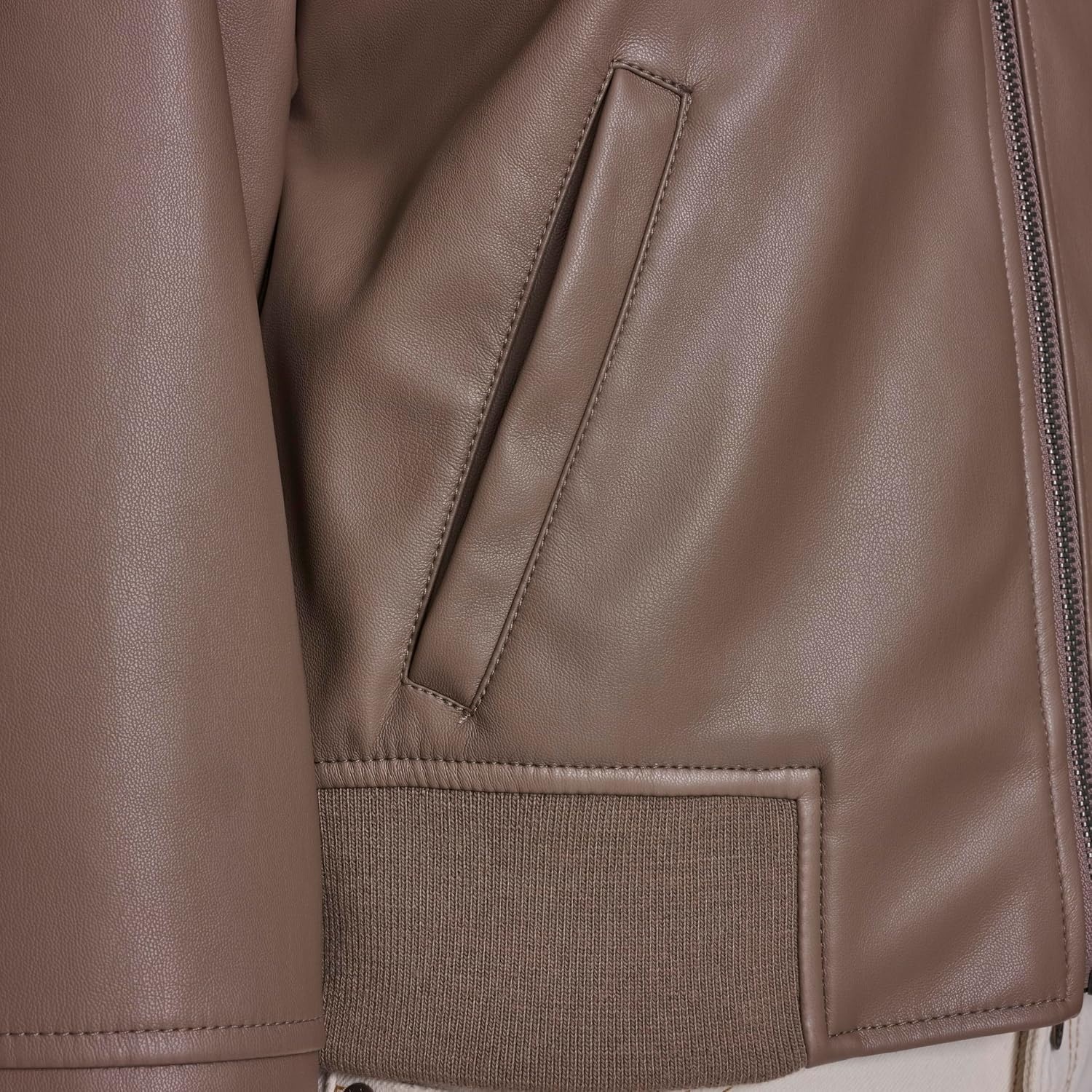 image:imageLevis Womens Faux Leather Bomber With Laydown CollarPine Bark