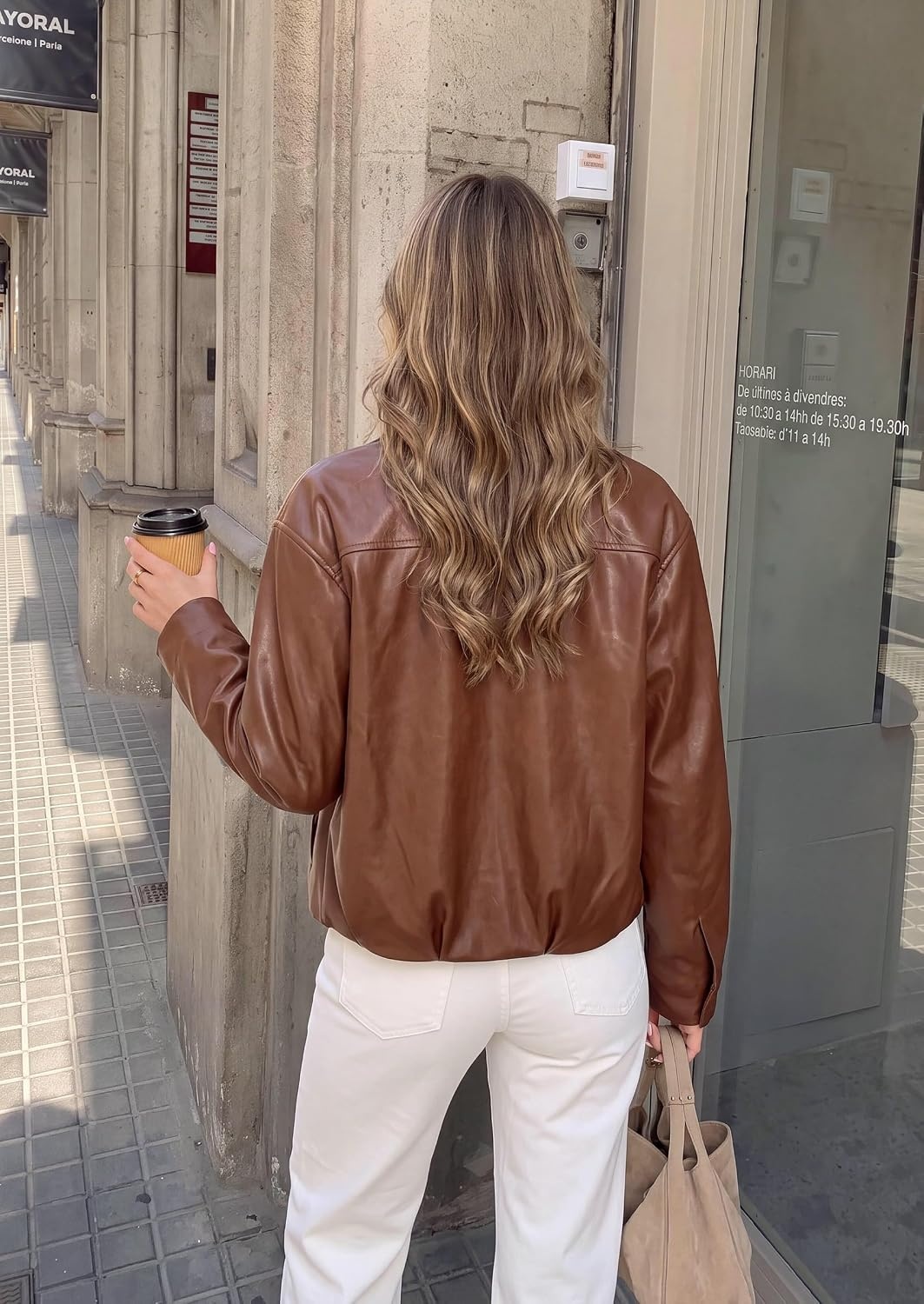 image:imagePRETTYGARDEN Womens Faux Leather Motorcycle Jackets Fall Cropped CoatsRed Brown