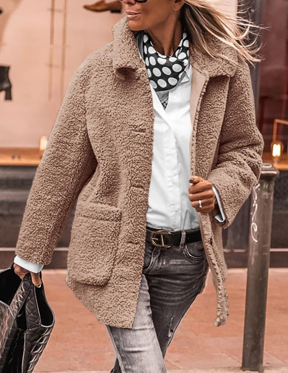 image:imagePRETTYGARDEN Womens Fleece Sherpa Coats Winter OutfitsCamel