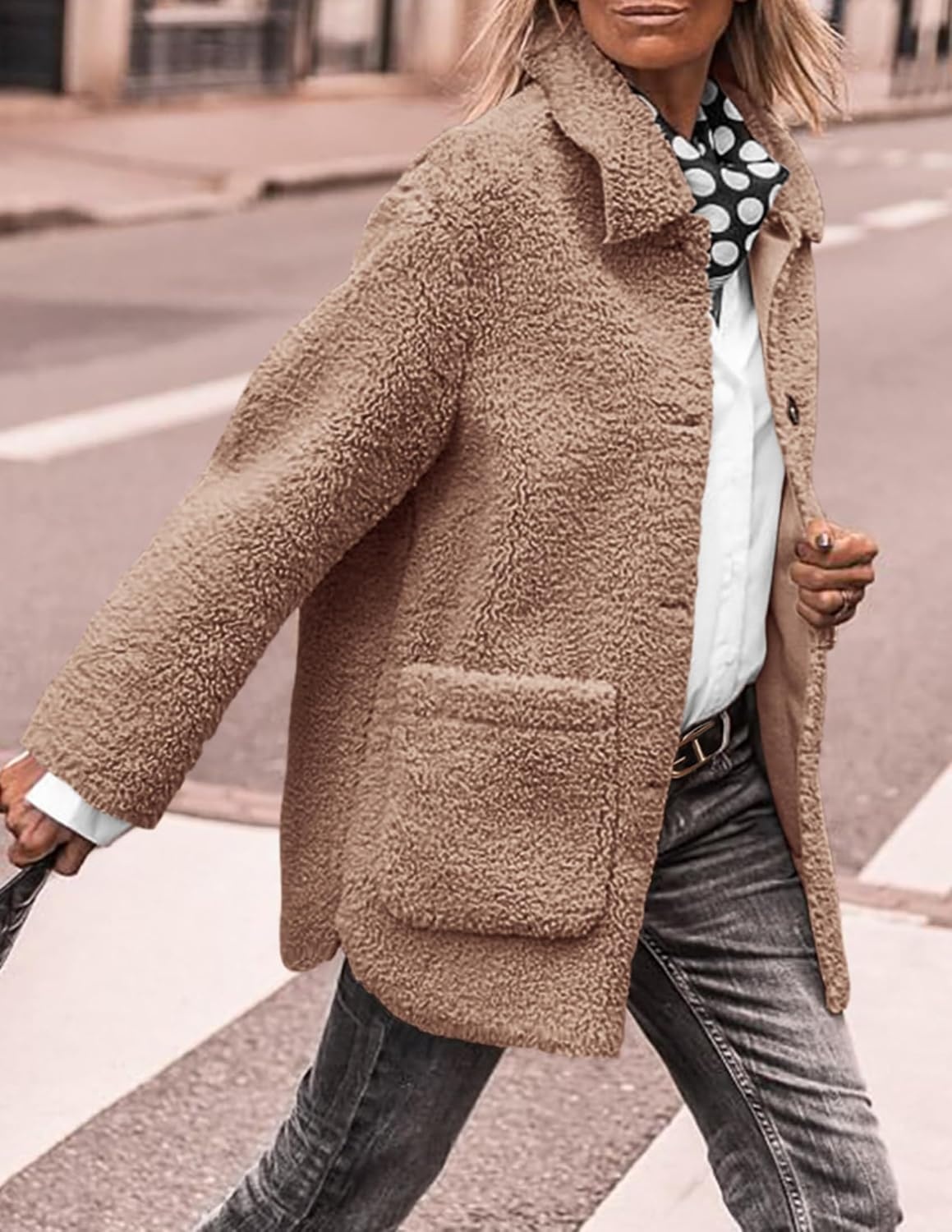 image:imagePRETTYGARDEN Womens Fleece Sherpa Coats Winter OutfitsCamel