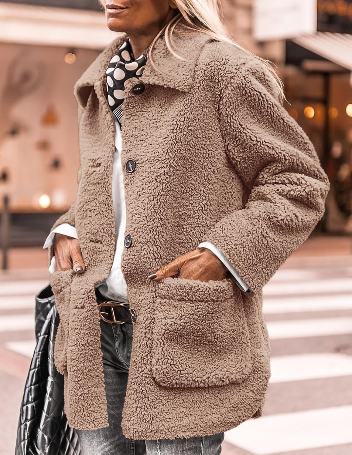 image:imagePRETTYGARDEN Womens Fleece Sherpa Coats Winter OutfitsCamel