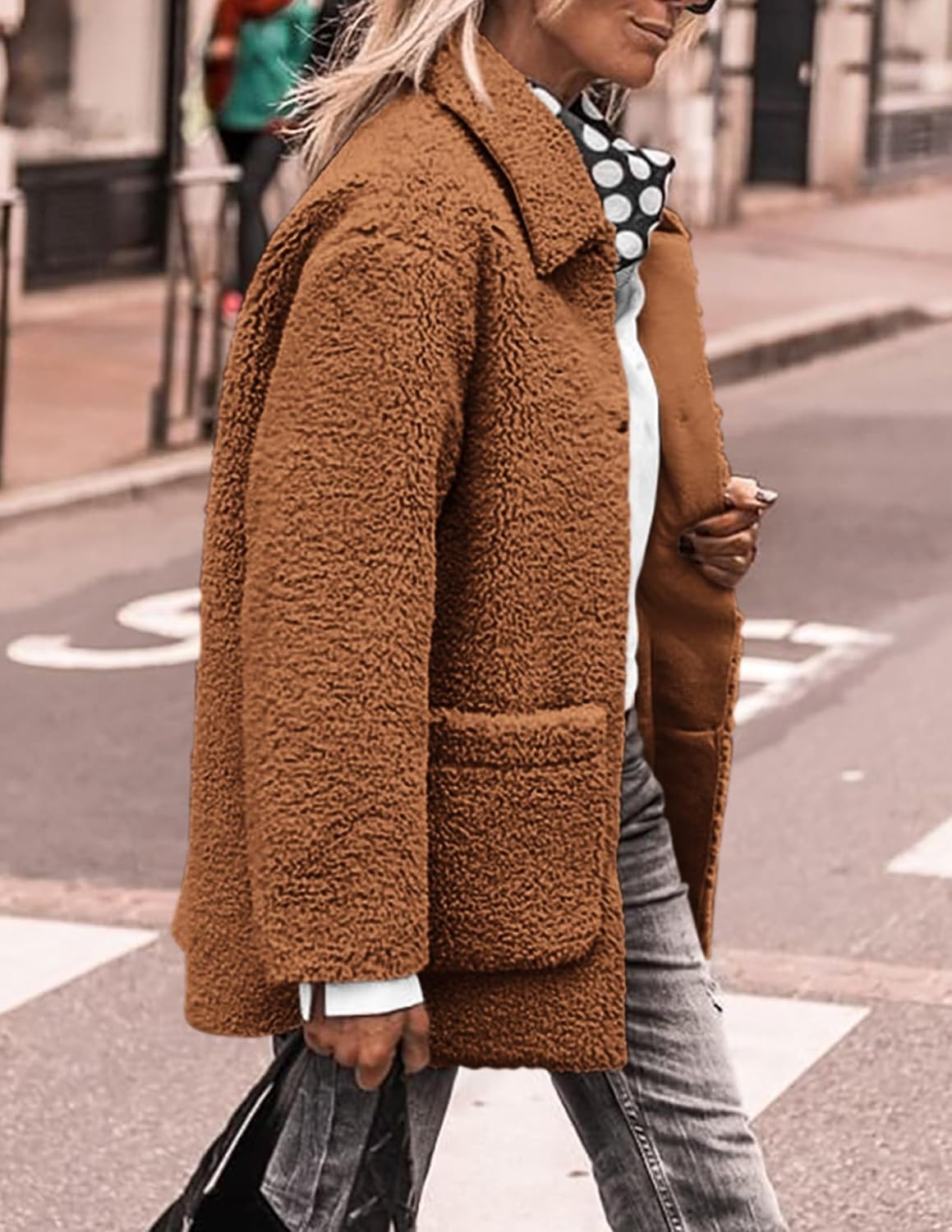 image:imagePRETTYGARDEN Womens Fleece Sherpa Coats Winter OutfitsGolden Camel