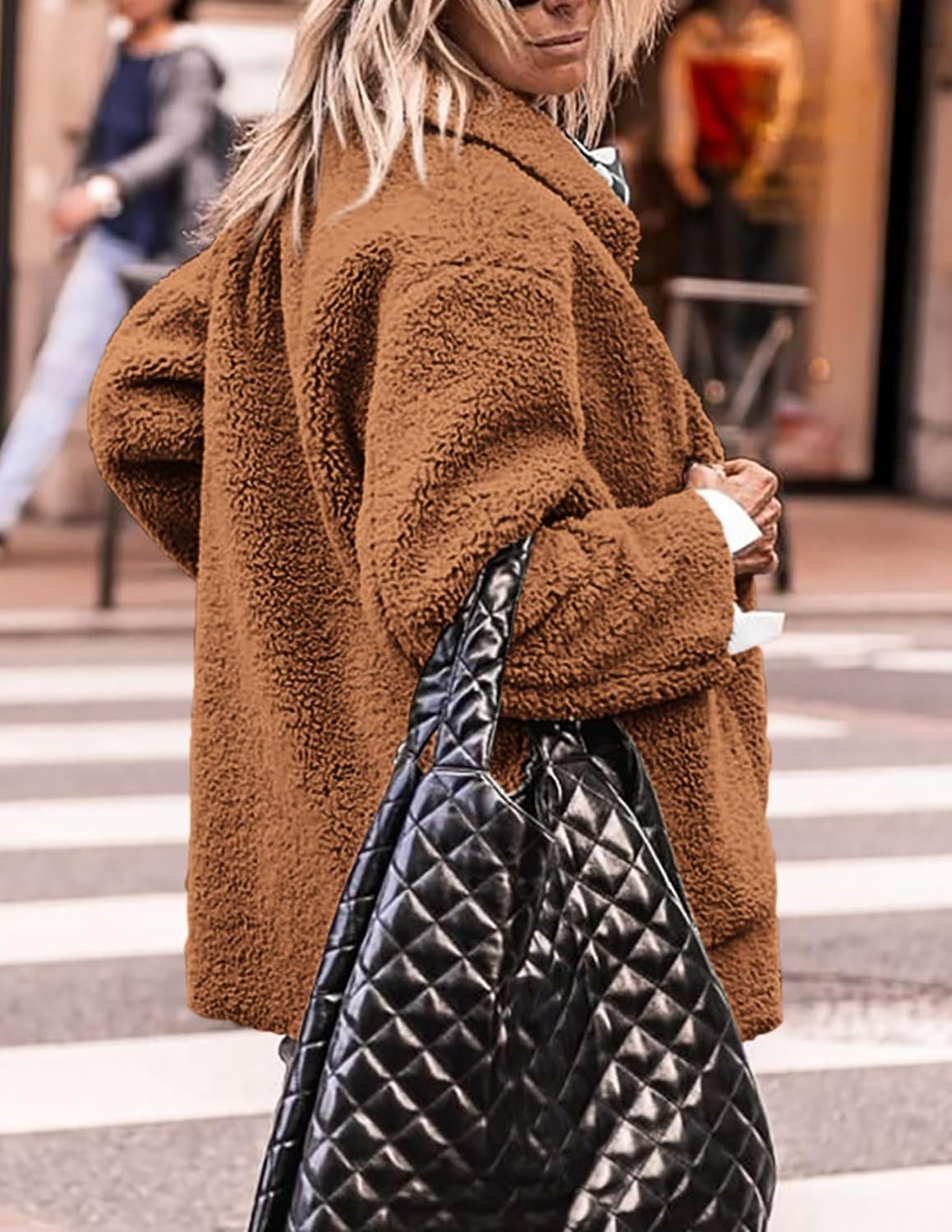 image:imagePRETTYGARDEN Womens Fleece Sherpa Coats Winter OutfitsGolden Camel