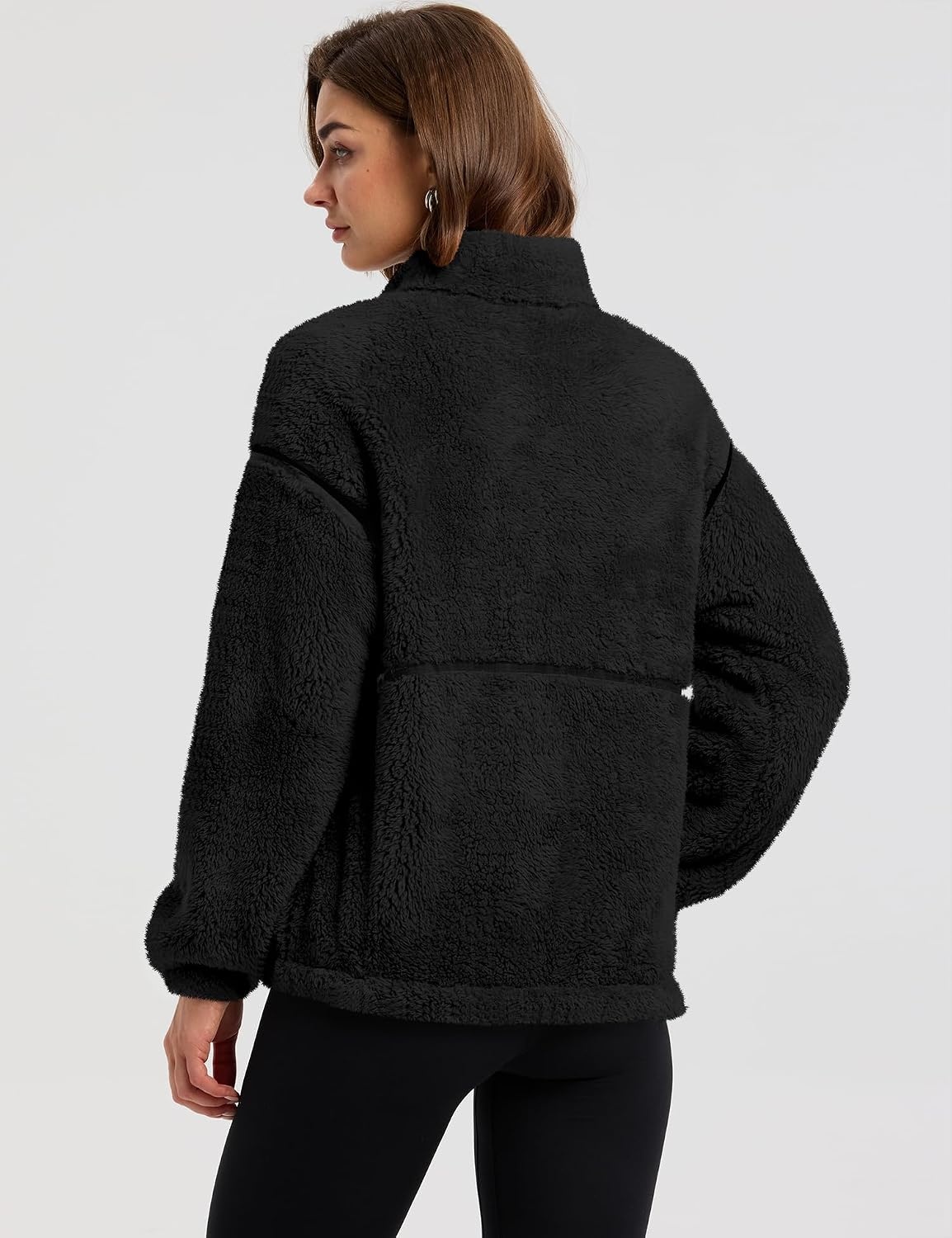 image:imageRapbin Womens Sherpa Fleece Jacket Zip Up Winter CoatsBlack