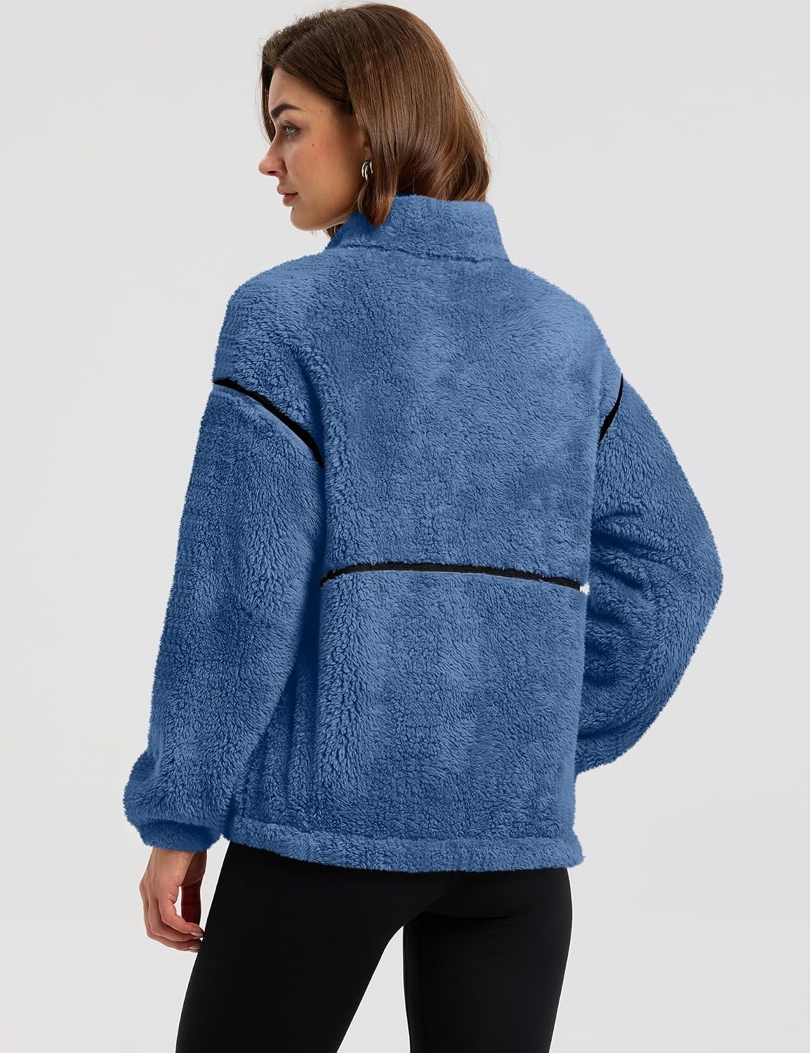 image:imageRapbin Womens Sherpa Fleece Jacket Zip Up Winter CoatsDark Blue