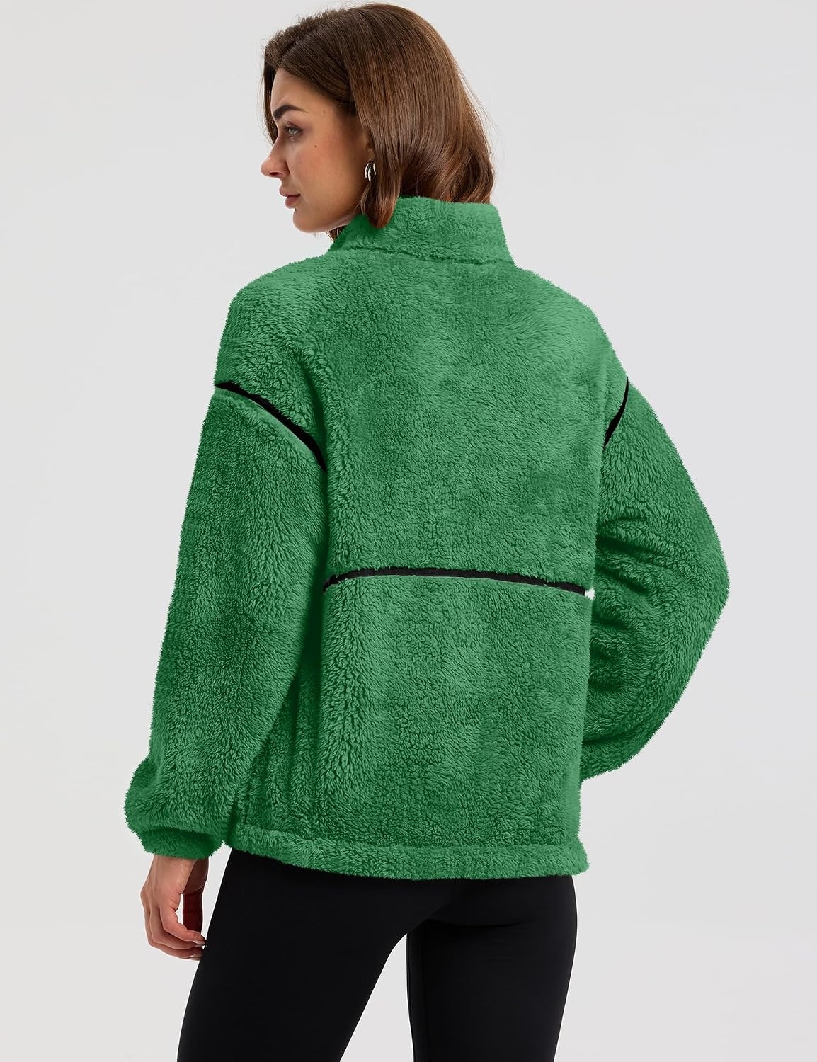 image:imageRapbin Womens Sherpa Fleece Jacket Zip Up Winter CoatsGreen