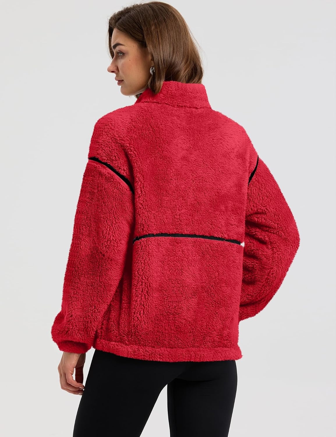 image:imageRapbin Womens Sherpa Fleece Jacket Zip Up Winter CoatsRed