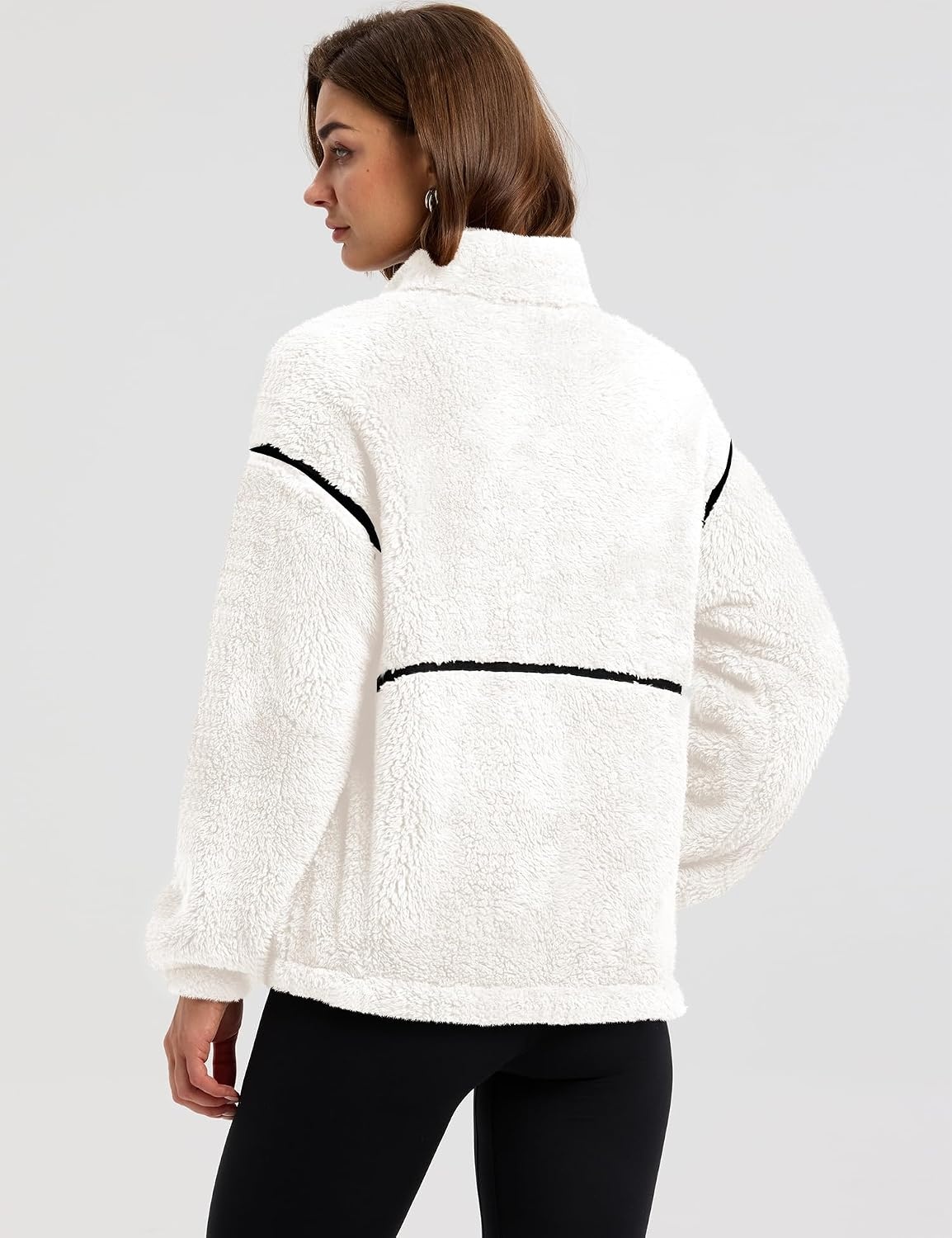 image:imageRapbin Womens Sherpa Fleece Jacket Zip Up Winter CoatsWhite