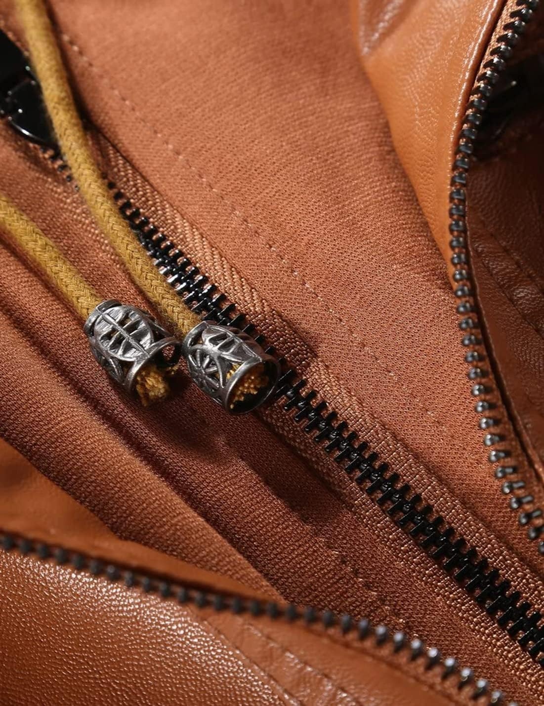 image:imageSpringrain Womens Faux Leather Jacket Moto Biker Coat for Fall and WinterBrown