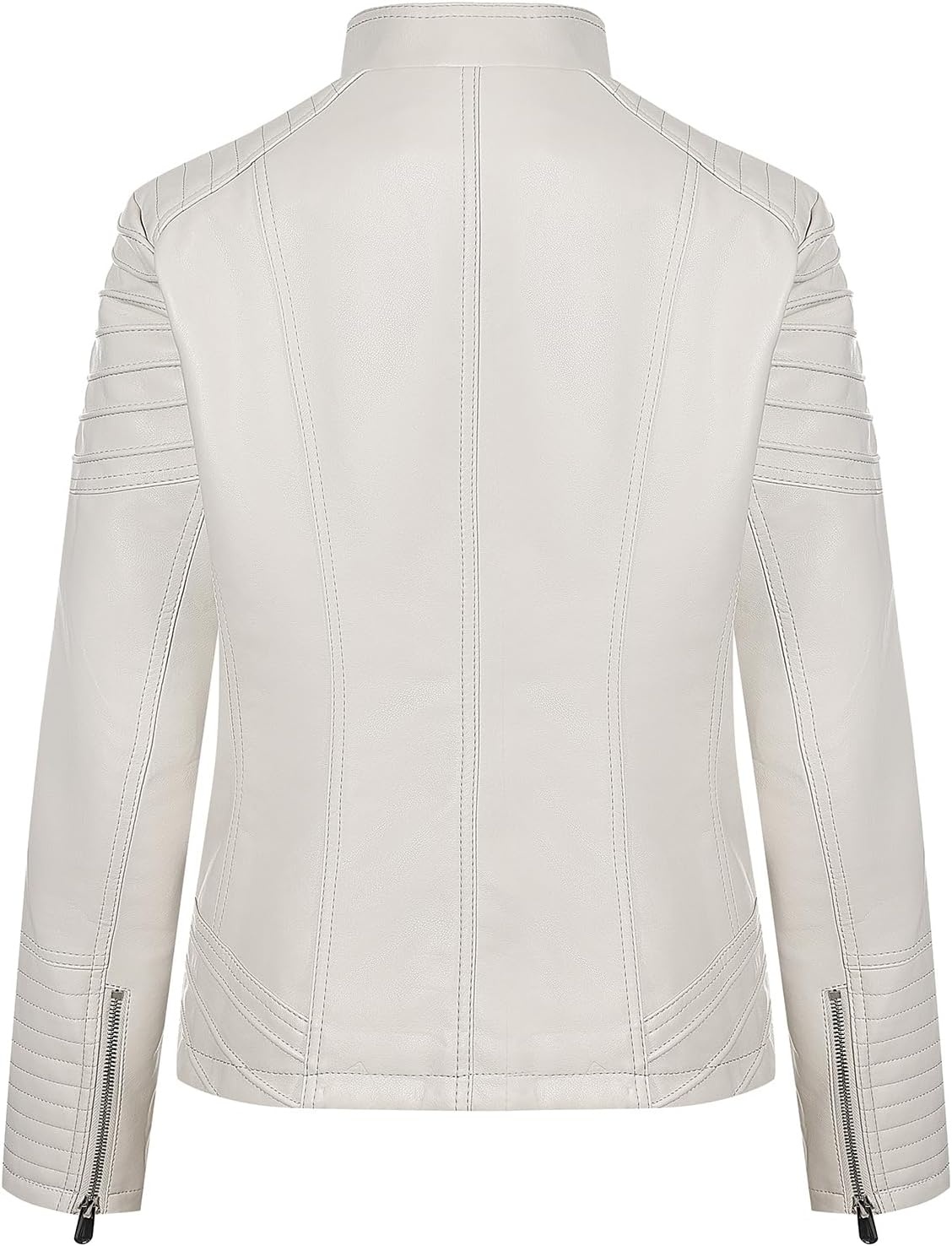 image:imageWomens Plus Size Faux Leather Zip Up Moto Jacket Fashion Coats 1X5XBeige
