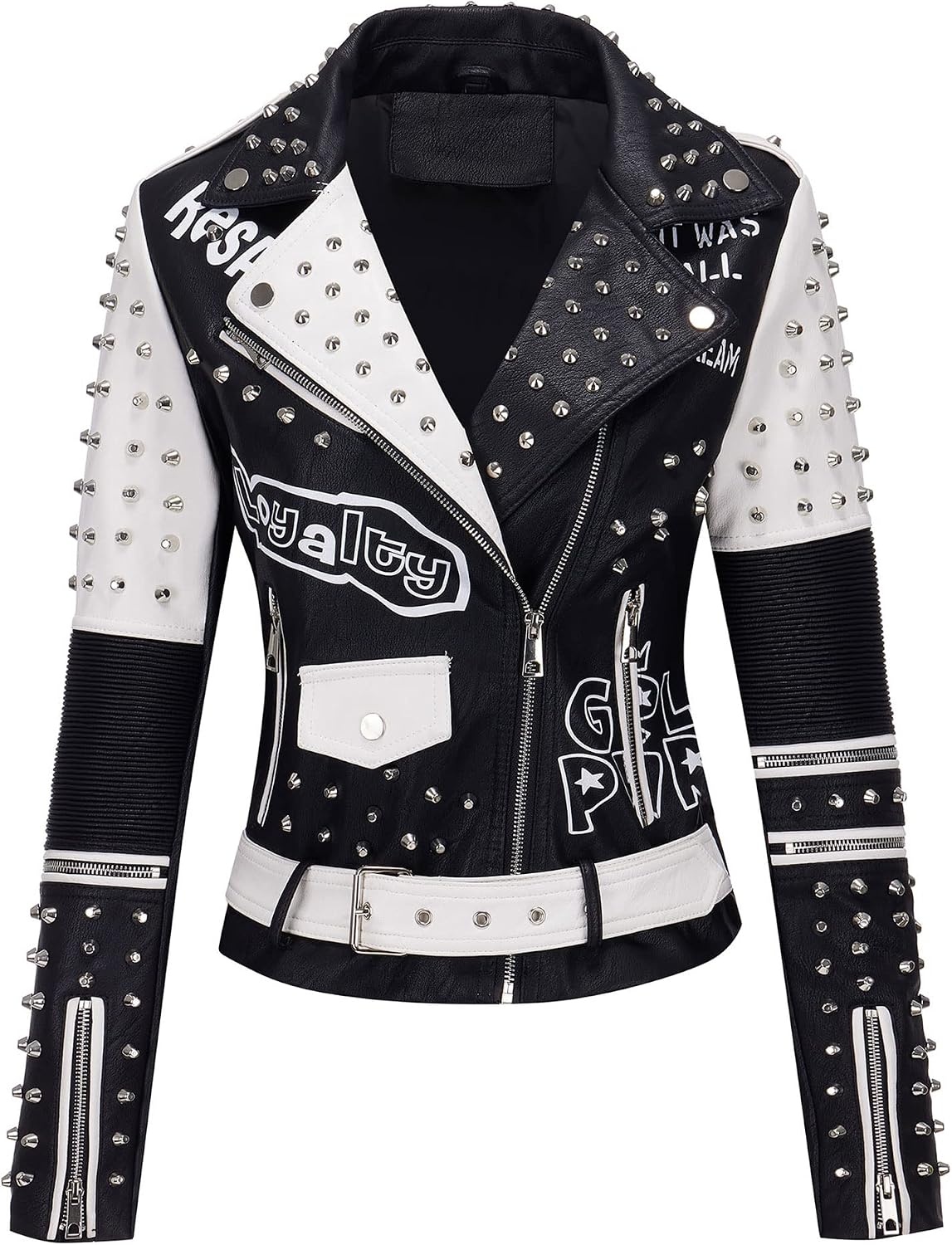 image:imageWomens Plus Size Faux Leather Zip Up Moto Jacket Fashion Coats 1X5XBlack