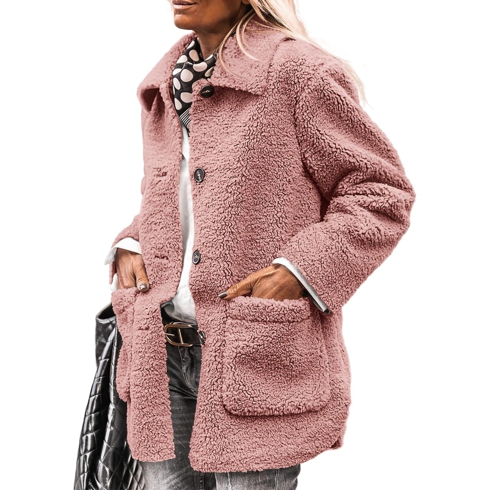 image:imagePRETTYGARDEN Womens Fleece Sherpa Coats Winter OutfitsPink