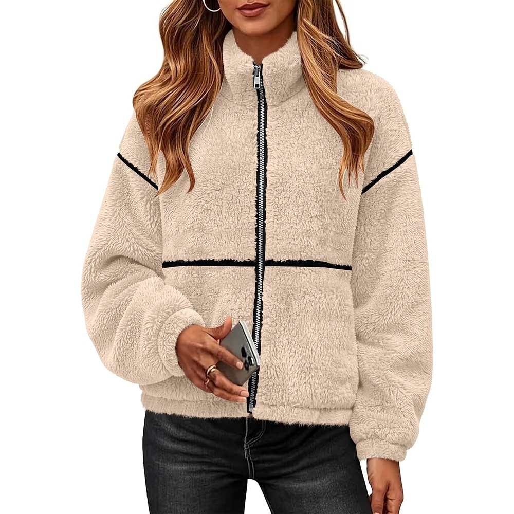 image:imageRapbin Womens Sherpa Fleece Jacket Zip Up Winter CoatsApricot