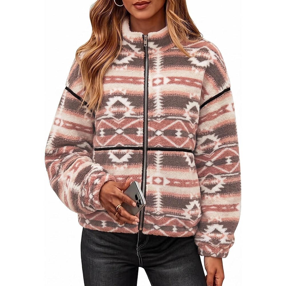 image:imageRapbin Womens Sherpa Fleece Jacket Zip Up Winter CoatsBohemian Print
