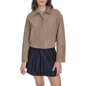 Levi’s Women’s Faux Leather Bomber With Laydown Collar(Tan Faux Suede)