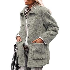 PRETTYGARDEN Women’s Fleece Sherpa Coats Winter Outfits(Grey)