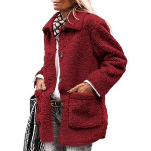 PRETTYGARDEN Women’s Fleece Sherpa Coats Winter Outfits(Jujube Red)