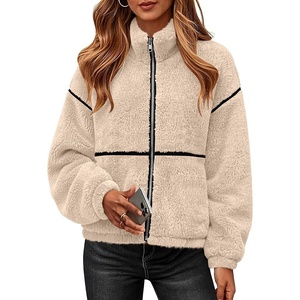 Rapbin Womens Sherpa Fleece Jacket Zip Up Winter Coats(Apricot)
