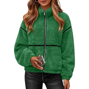 Rapbin Womens Sherpa Fleece Jacket Zip Up Winter Coats(Green)