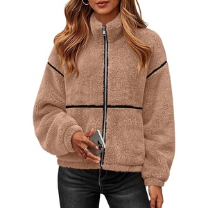 Rapbin Womens Sherpa Fleece Jacket Zip Up Winter Coats(Khaki)