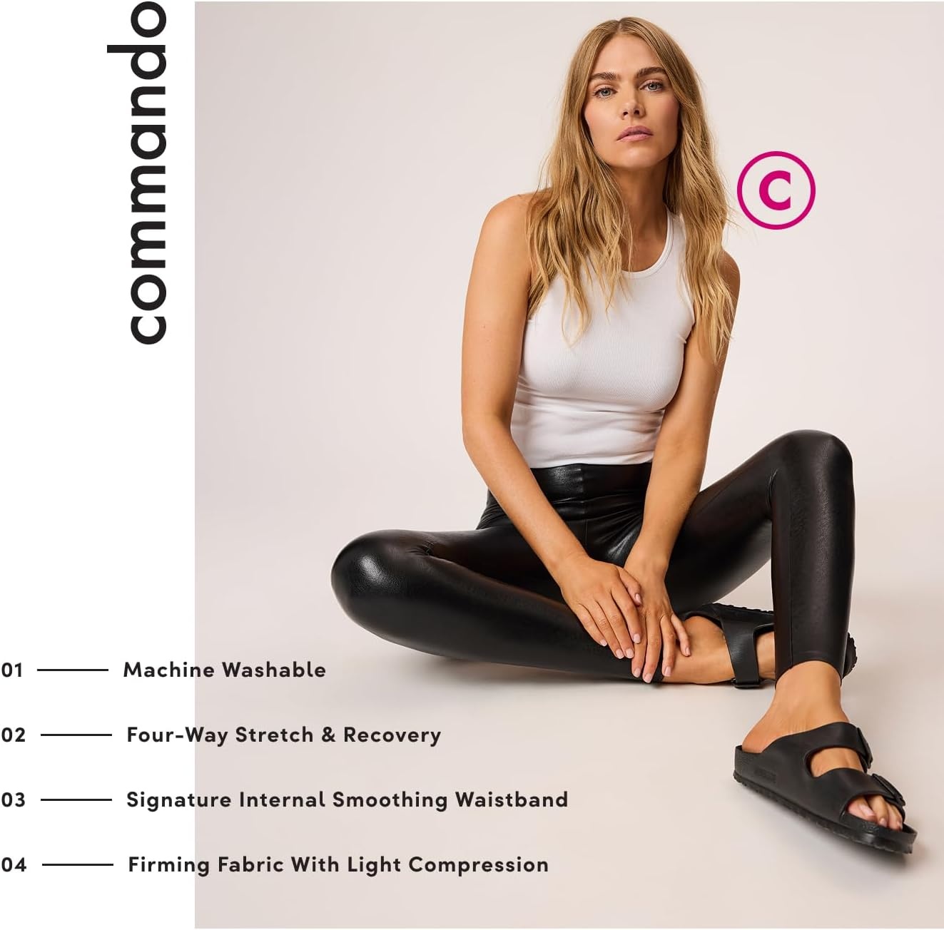 image:imagecommando Womens Petite Perfect Control Faux Leather LeggingsBlack